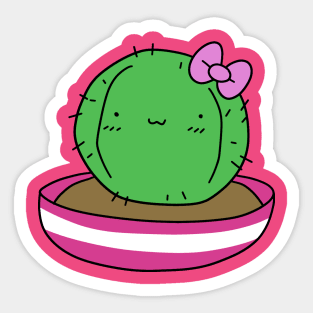 Pretty Potted Cactus Sticker